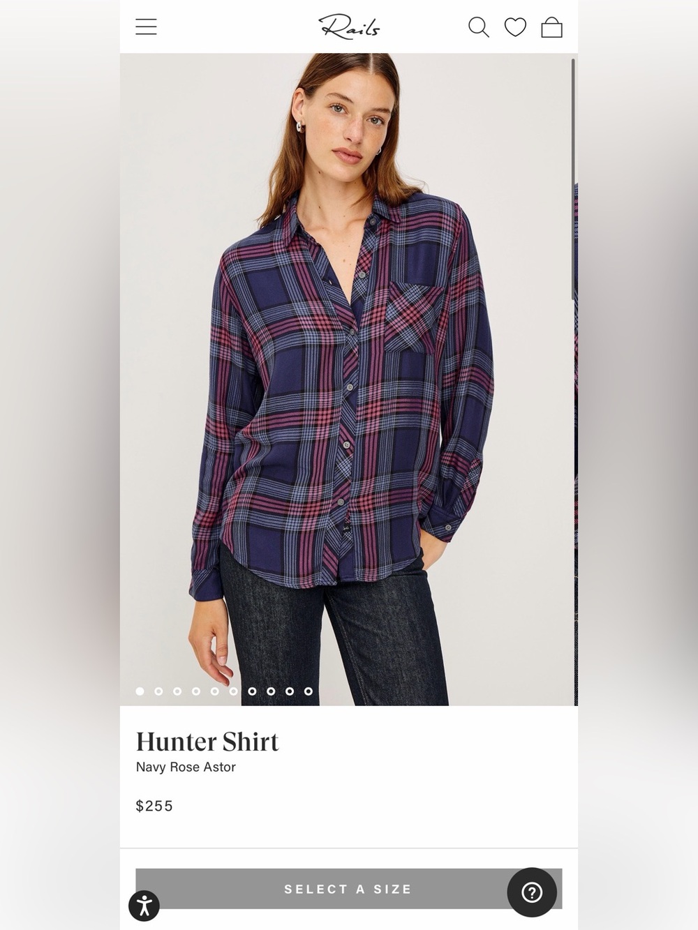 Rails Hunter Shirt - Navy and Rose Plaid Button-Down